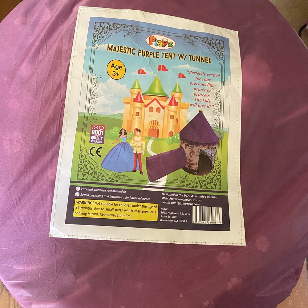 Majestic purple play tent